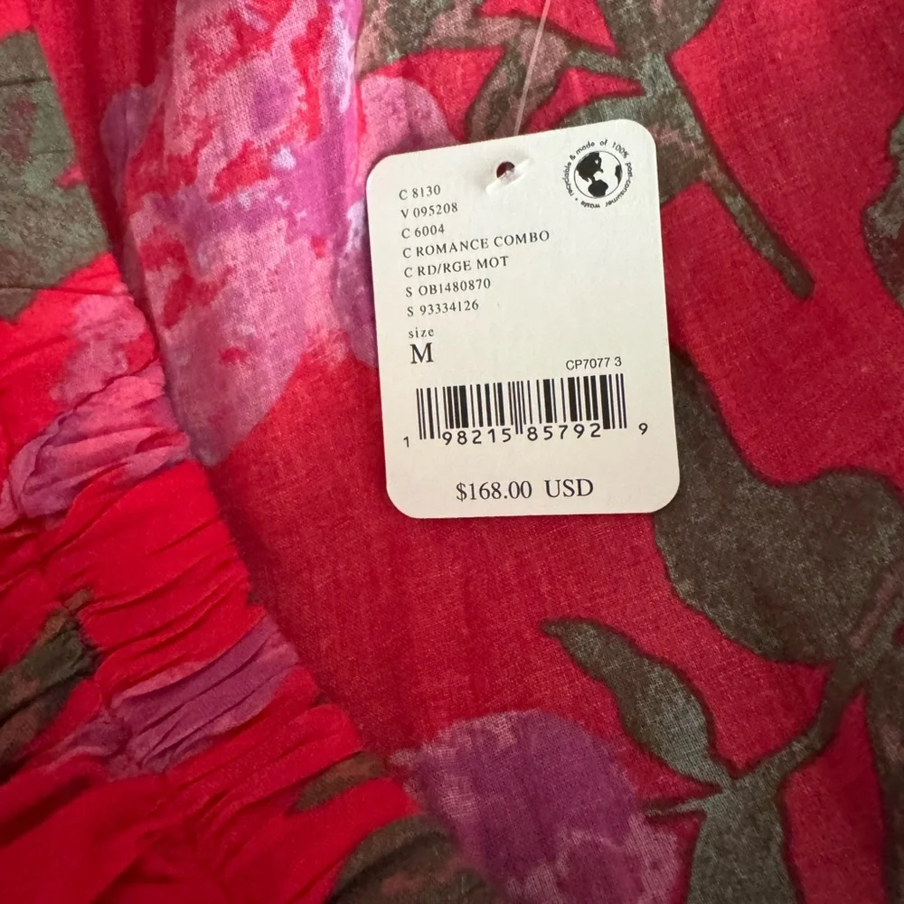Free People Red Floral Long Sleeve Dress - Picture 2 of 4